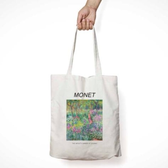 Monet Sanatçı Giverny'nin Bahçesi Bez Çanta