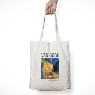 Vincent Van Gogh Kafe Teras Gecesi Bez Çanta